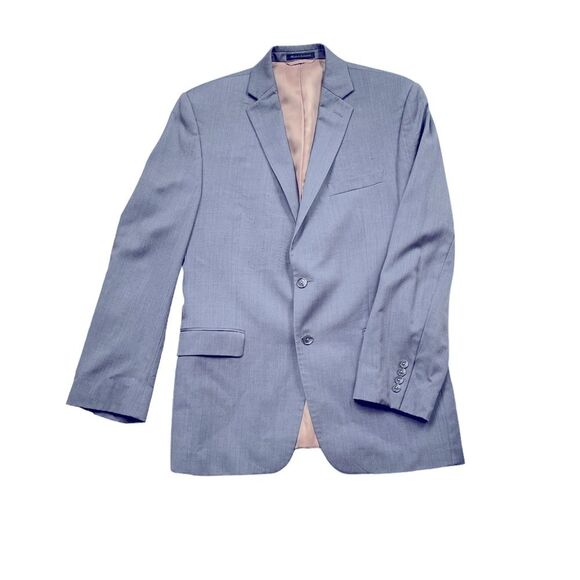 Calvin Klein Men's 2 Button Blazer Gray 40 R Sport Coat Jacket Luxury 100% Wool - Picture 1 of 12